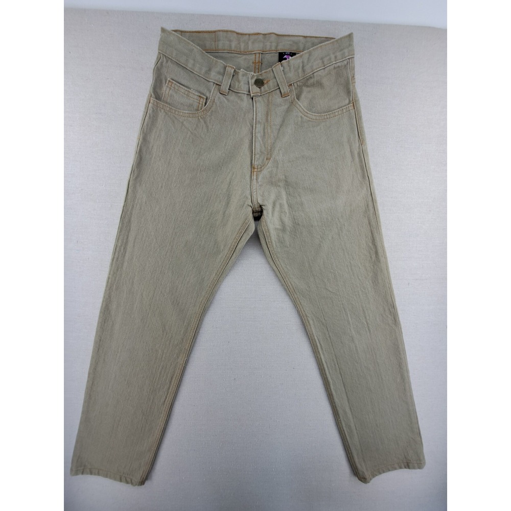 Dearborn Jeans Mens 28x28 Khaki Tan Denim Relaxed Straight Made Chicago USA W29"